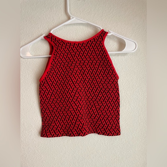 Bebe Geometric Red and Black Tank Top size S - Picture 3 of 5